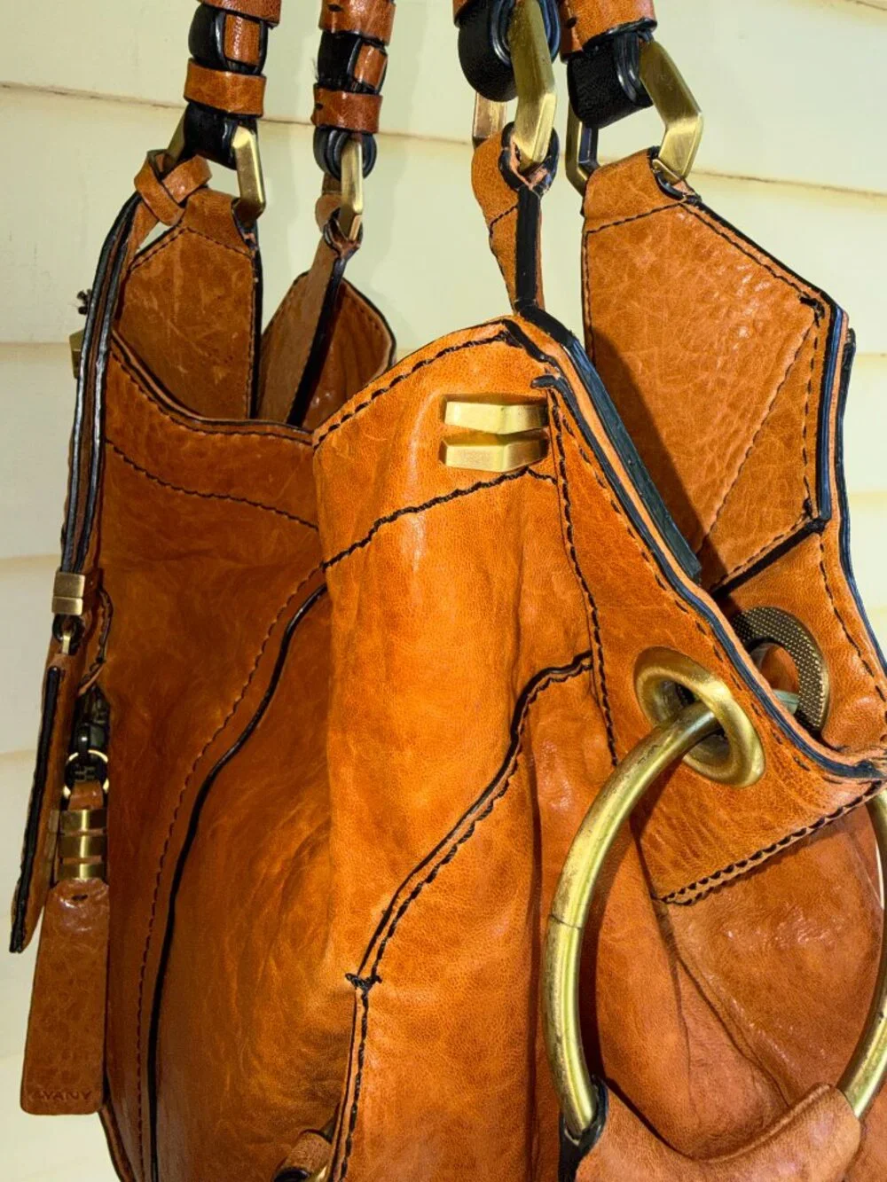 orYANY vintage Gwen leather hobo bag Cognac